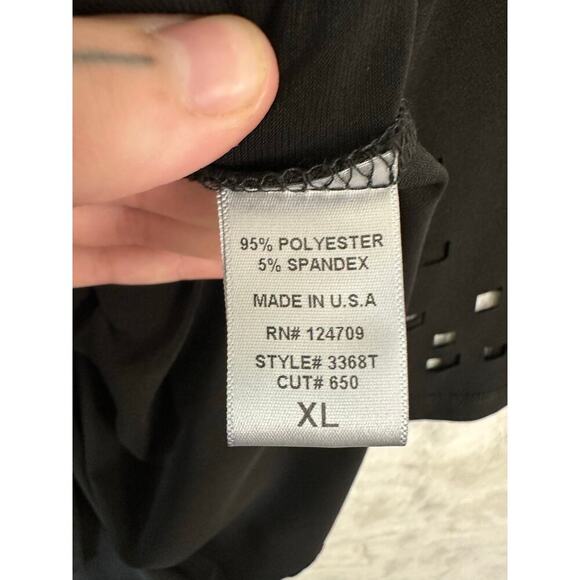 IC by Connie K Black 3/4 Eyelet Sleeve Tunic Top XL Mature - Picture 7 of 8